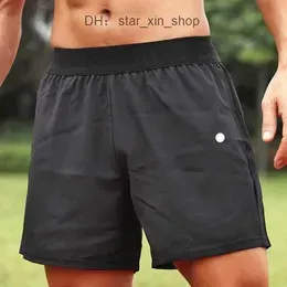  Men Yoga Sports Shorts Outdoor Fitness Quick Dry Lululemens Solid Color Casual Running Quarter Pant 4 NL82