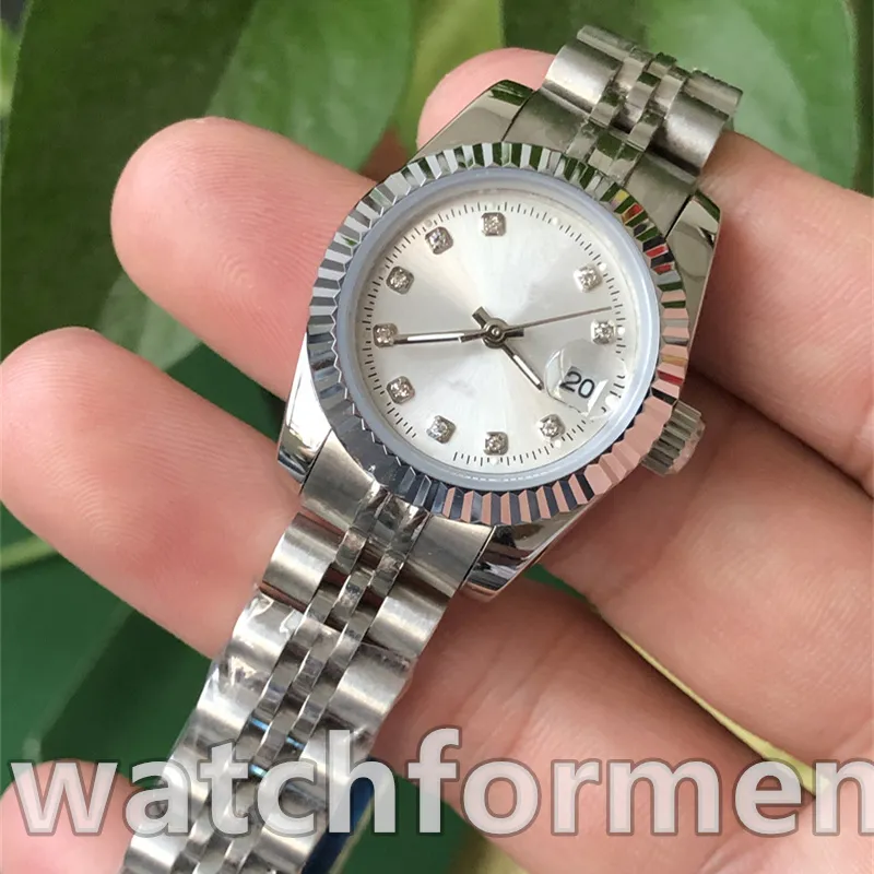 Часы Дизайнерские часы Женская мода Нержавеющая сталь 904 Кварцевые электронные водонепроницаемые сапфировые женские часы 28 мм