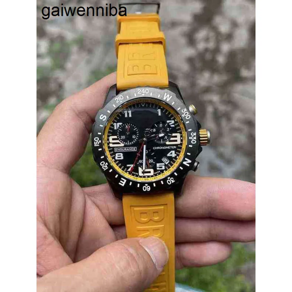 Breitlinx Dial Cronógrafo negro con batería Dp Vk Movimiento AAAAA Relojes de pulsera Relojes para hombres Calidad Correa de caucho naranja Casual Factory 1884 Reloj 5HJF