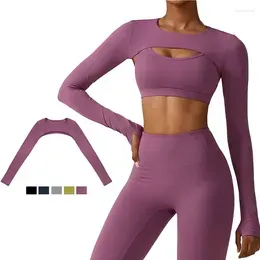 Active Shirts Women Yoga Shirt Long Sleeve Tank Tops With Thumbhole Gym Running Fitness Sweatshirt Fashionable Casual Top Sport Clothing