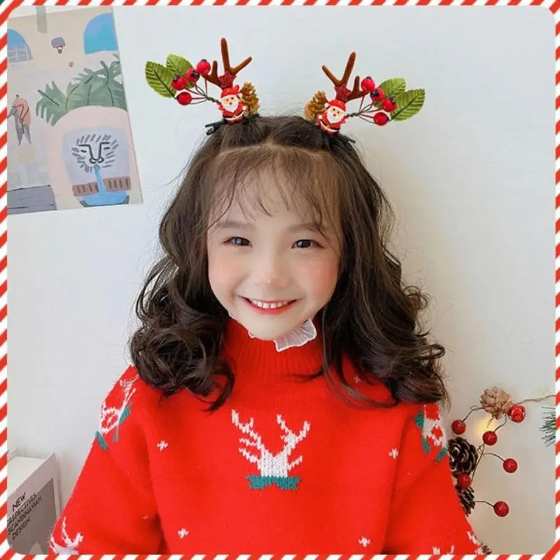 Hair Accessories Bowknot Christmas Hairpin Santa Claus Sequin Children Deer Antler Clip Snowflake Kids Gifts Hat Headabnd Girls