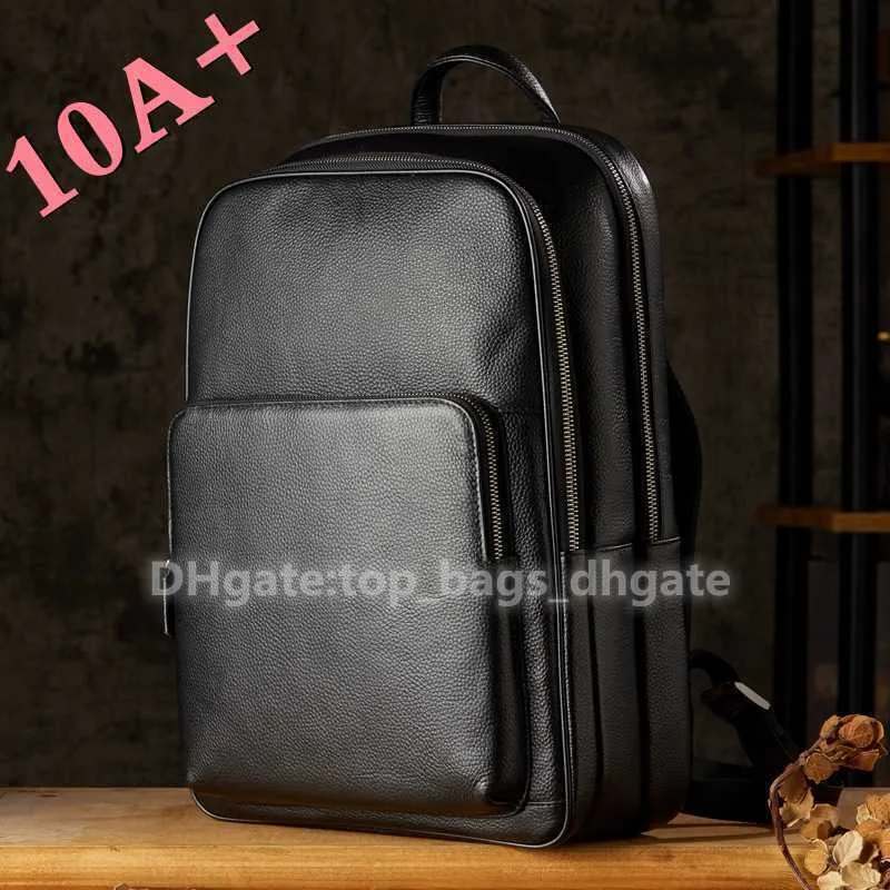 10A+ High quality bag Layer Handmade Computer Genuine Large Leather Motorcycle Men's Cowhide Backpack Capacity Casual Bag Business Top Riding