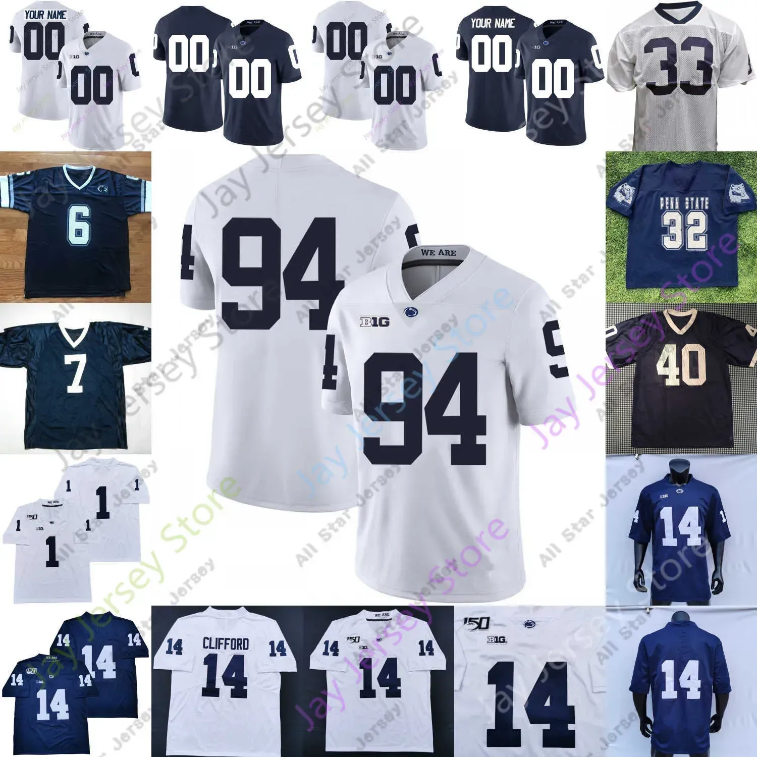 Футбольные майки PSU Penn State Football Jersey NCAA College Джонатан Сазерленд Диксон Дрю Аллар Маркус Аллен Джо Патерно KJ Hamler Cain Fr