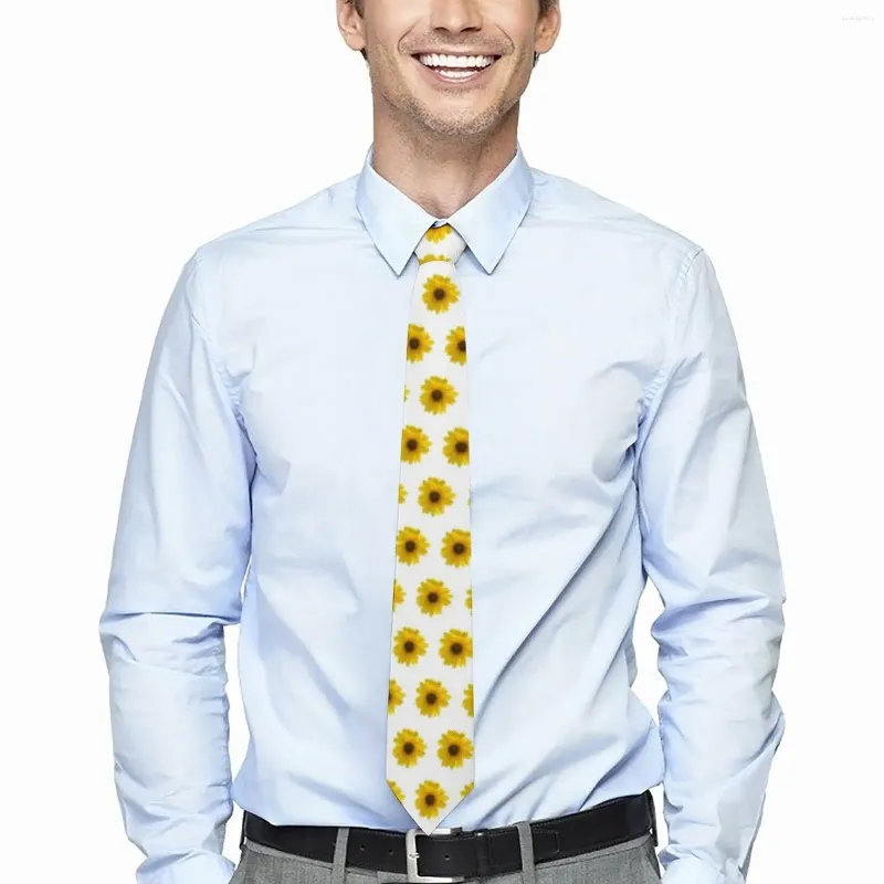 Papillon Cravatta da uomo Girasole illuminato dal sole Collo Stampa Girasoli Design minimalista e casual Colletto Abbigliamento quotidiano Cravatta da festa Accessori