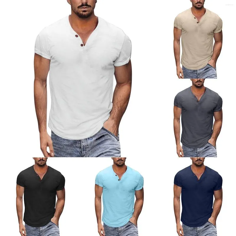 Camisetas para hombres Camisa versátil de verano Playa Manga corta Casual Color sólido Red de pesca Grande Alto para hombres