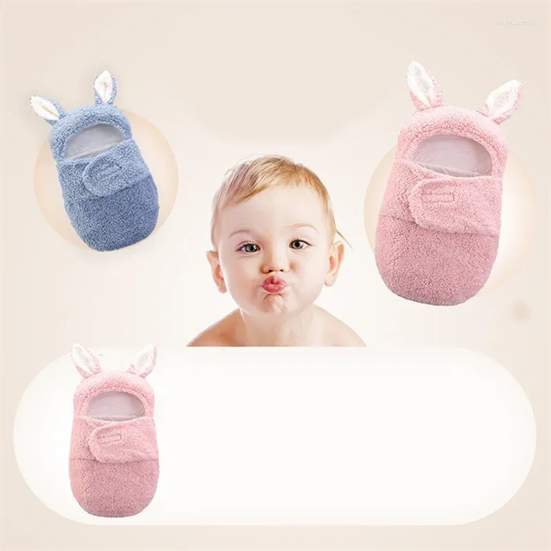 Couvertures oreilles de bébé pour nourrissons et tout-petits, lange d'emmaillotage, sac de couchage chaud en polaire, literie, couette de berceau, enveloppe de naissance