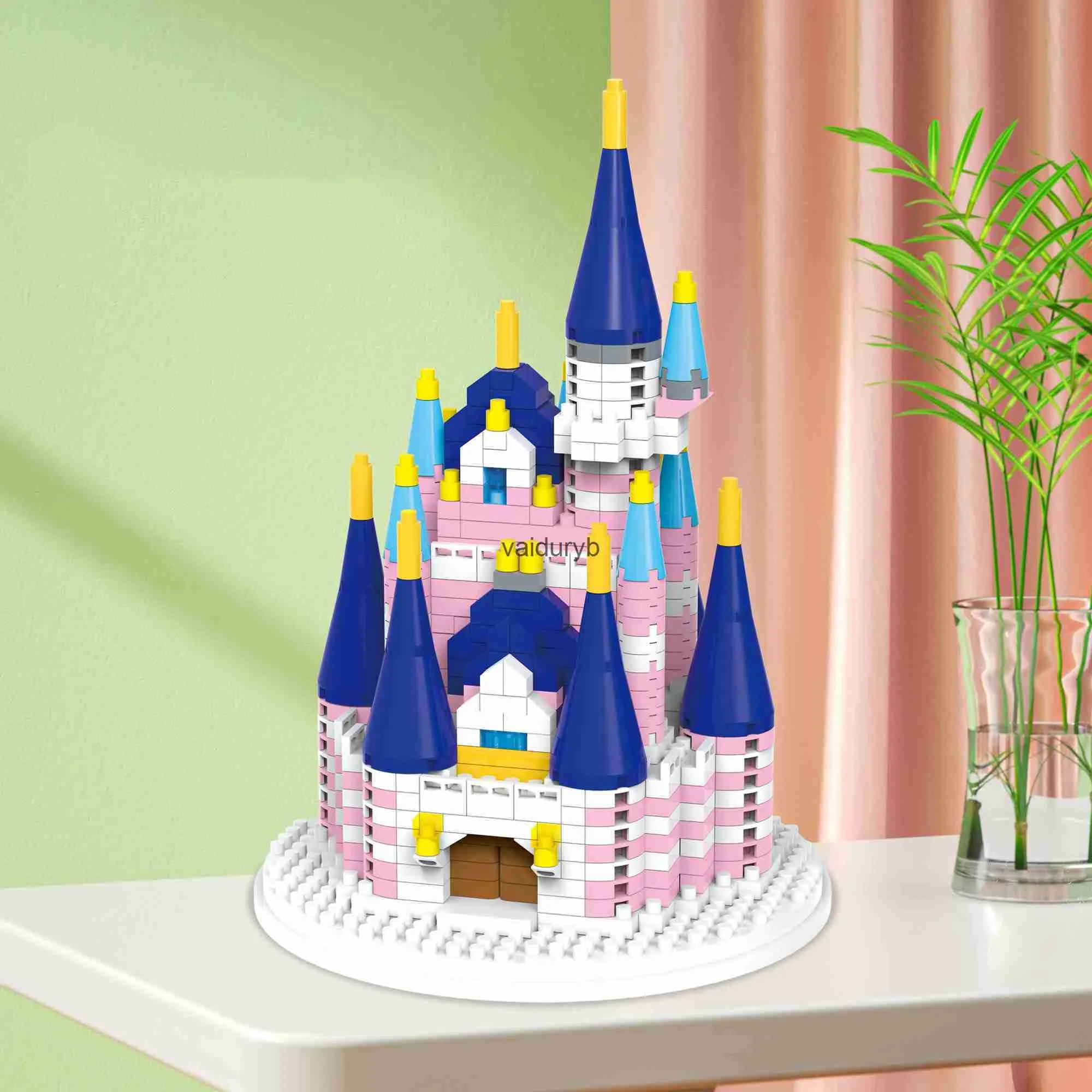 Magnetblock Micro Particle Building Block LDRENS STORA PINK FANTASY CASTLE PRINCESS GIRL PUZZLE TOYVAIDURYB