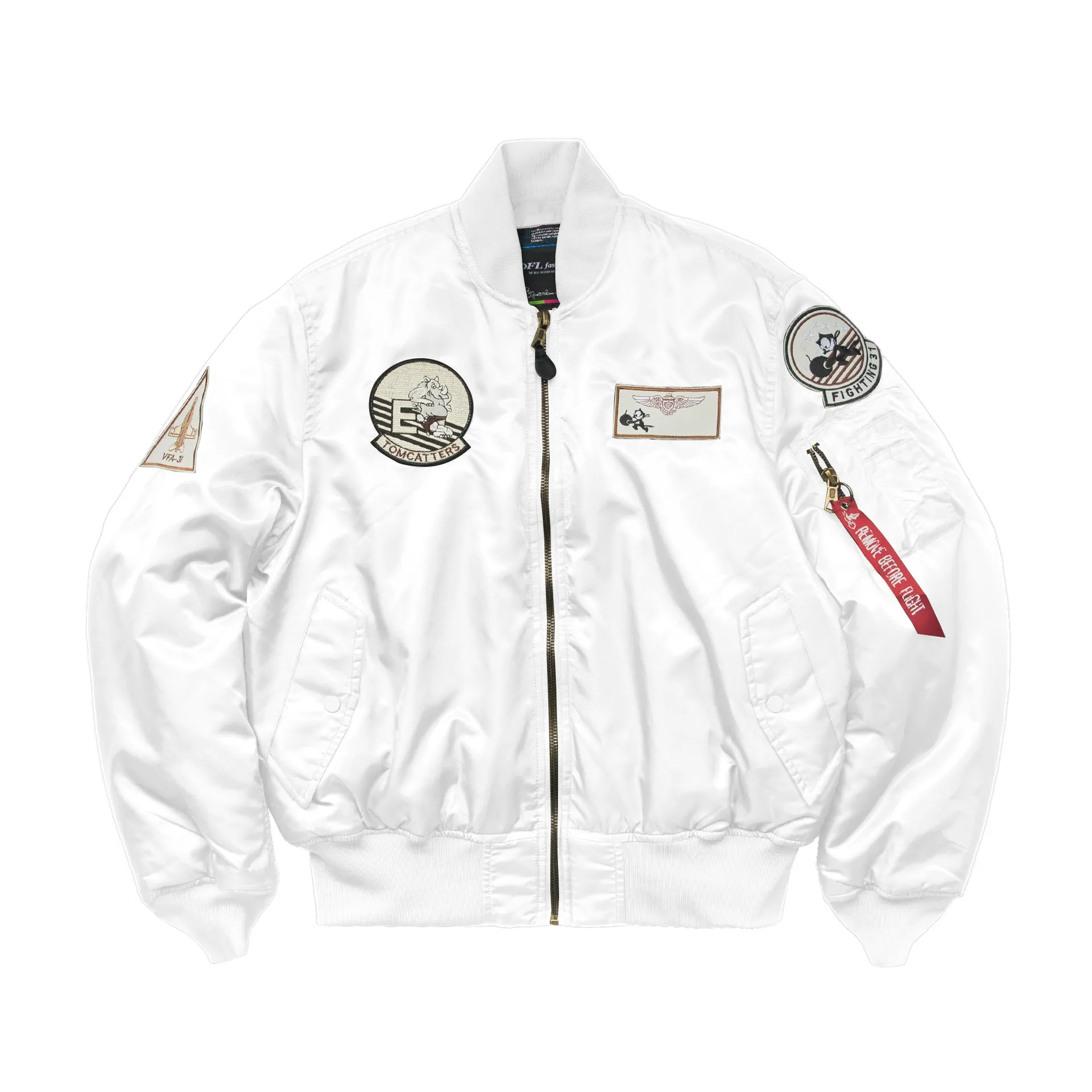 Nieuwe hoogwaardige retro heren/damesluchtmacht pilot epauletten n overall jas baseball jersey geborduurd MA-1 jas jassen