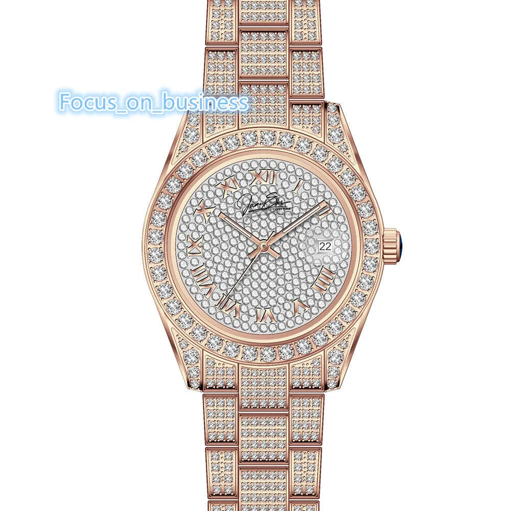 2022 الرجال الفاخرة المثلجة VVS Moissanite Watch Men 14k 18K 18K Gold Plated Automatic Diamond Watch