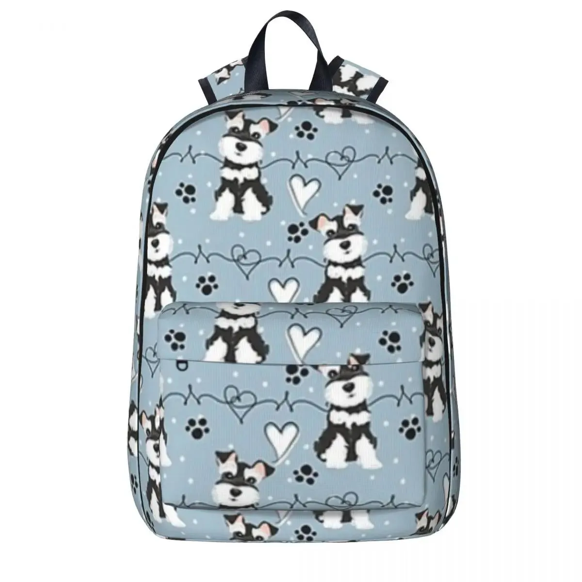 Les sacs aiment le noir et blanc miniature schnauzer sac à dos boy girl bookbag élèves sac école sac à dos de pavillon