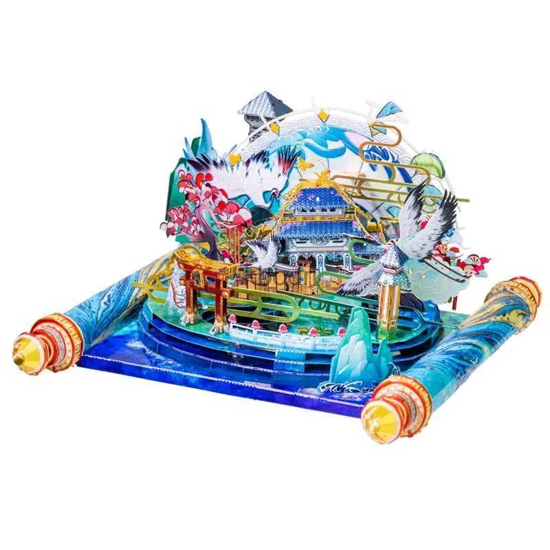 Craft Tools Art Model MU 3D Metal Puzzle Yun-Meng Lakes Building Model DIY 3D Laser Cut Assemble Jigsaw Toys Gift for Children YQ240119