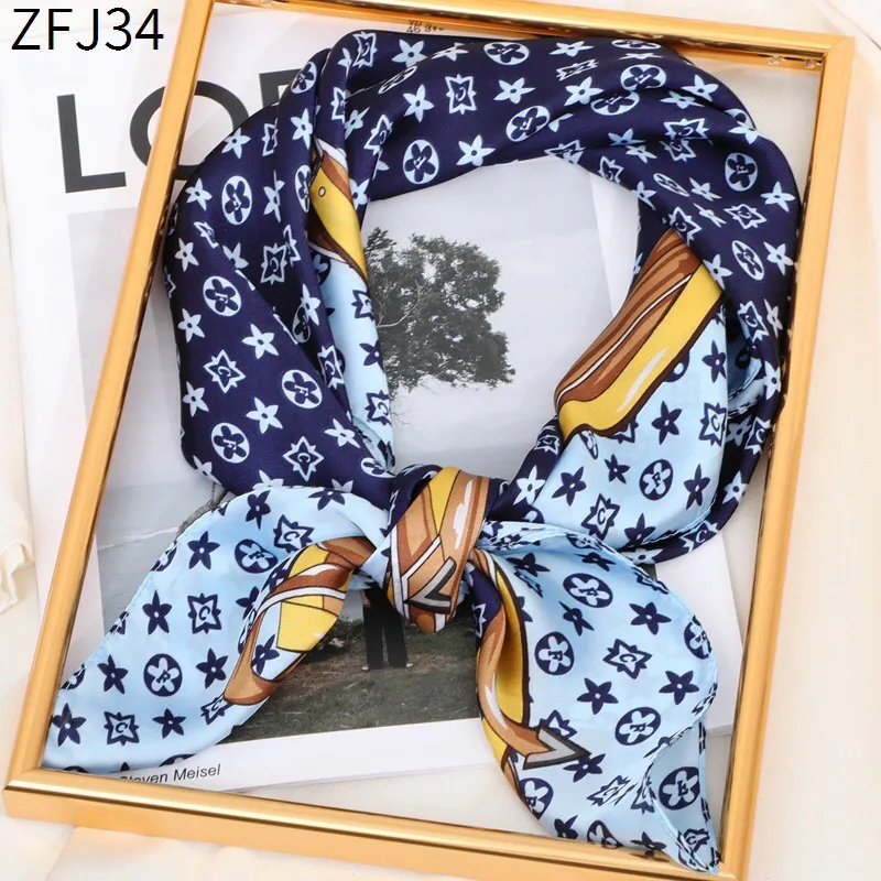Лучший дизайнерский женский шелковый шарф, модная повязка на голову с буквенным принтом, брендовый маленький шарф, аксессуары для головных платков, подарок для деятельности, 70*70 см, новинка 2024 г.