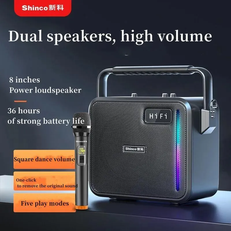 Altoparlanti Karaoke da esterno Subwoofer portatile Altoparlanti per feste Bluetooth wireless ad alto volume Canto domestico ad alta potenza da 150 W con microfono