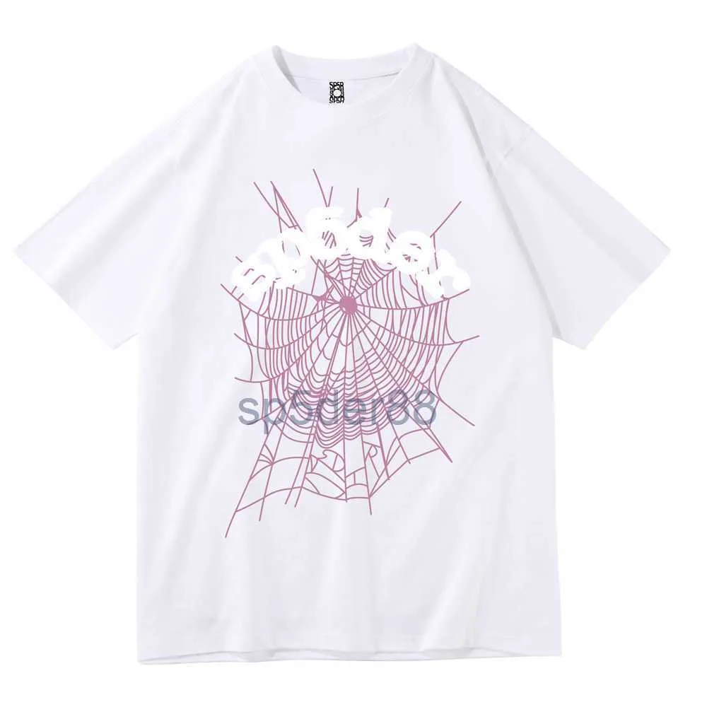 Projektant Man T Shirt Firing Printing Spider Web Worka Kobiety Tshirt Basketball The Letter Casual Climbing Student Student