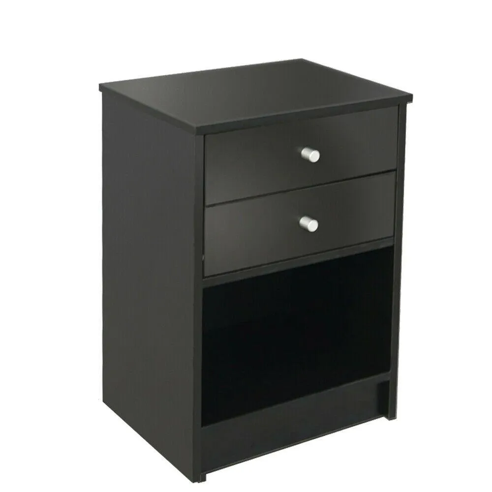 Meubles de chambre à coucher, Table de chevet, 2 étagères de rangement, Black263Z, livraison directe, maison, jardin, Dhr2E