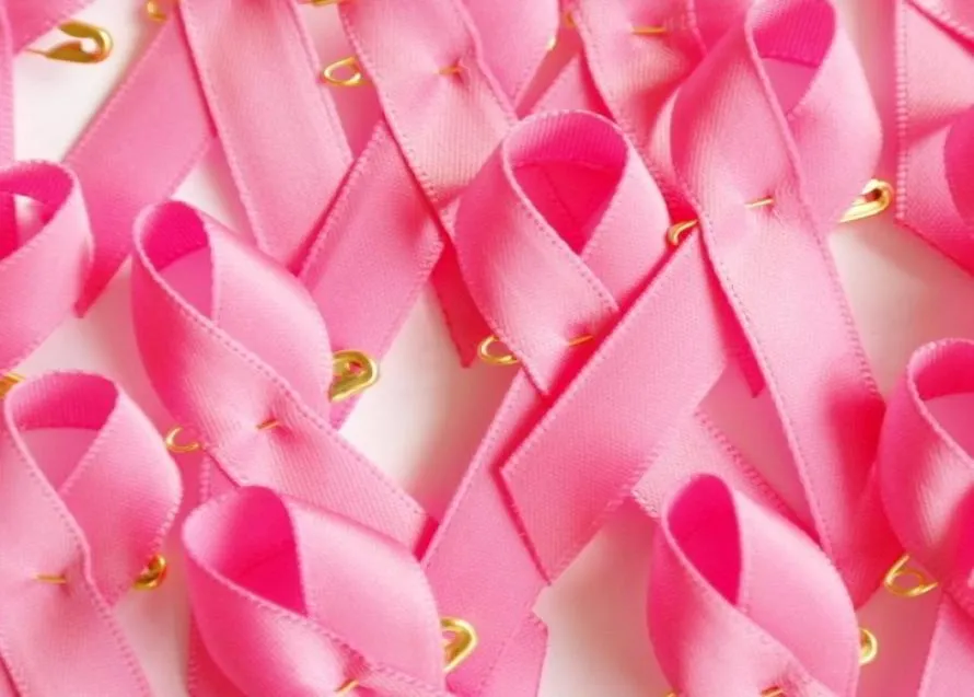 Costeffective Pink Breast Cancer Awareness Ribbon Bow Brooch Gold Safty Pin Cancer RIbbon Charms 500pcs9250943