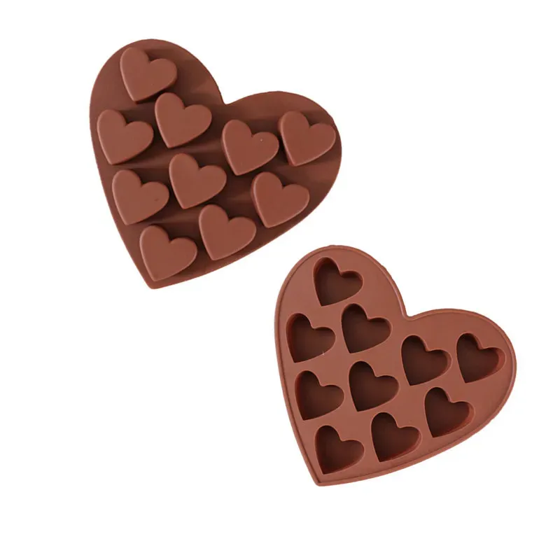 Baking Moulds10 Even Silicon Baking Dishes Chocolate Mould Heart Shape English Letters DIY Cake Mold Love Ice Tray Jelly Bake Kitchen Tools DH5857