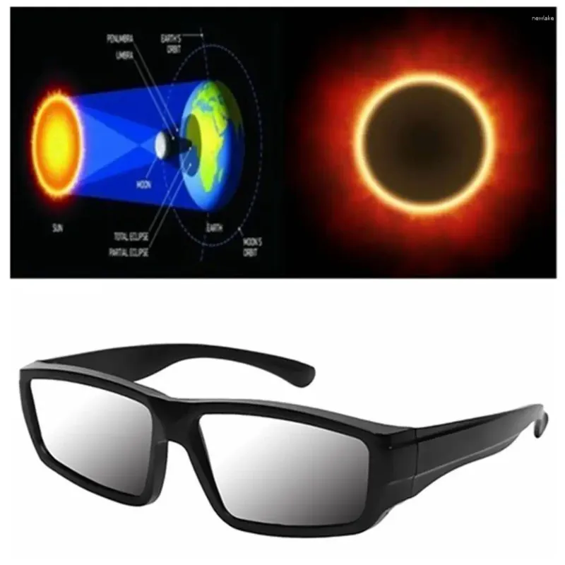 Lunettes de soleil 1 pièces protège les yeux lunettes d'éclipse solaire en plastique vue directe du soleil ombre de sécurité Anti-uv visualisation 3D