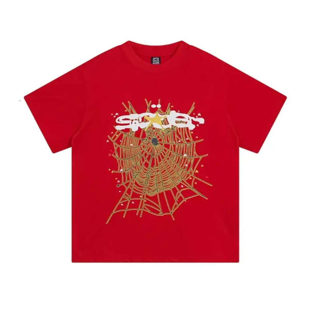 SP5DER YOUNG THUG 5555555デザイナーPIKN TEES MEN Tシャツラッパーピュアコットンユニセックス半袖Tシャツ男性用男性と女性のためのハイストリートレトロTシャツUS S-XL 86CTD