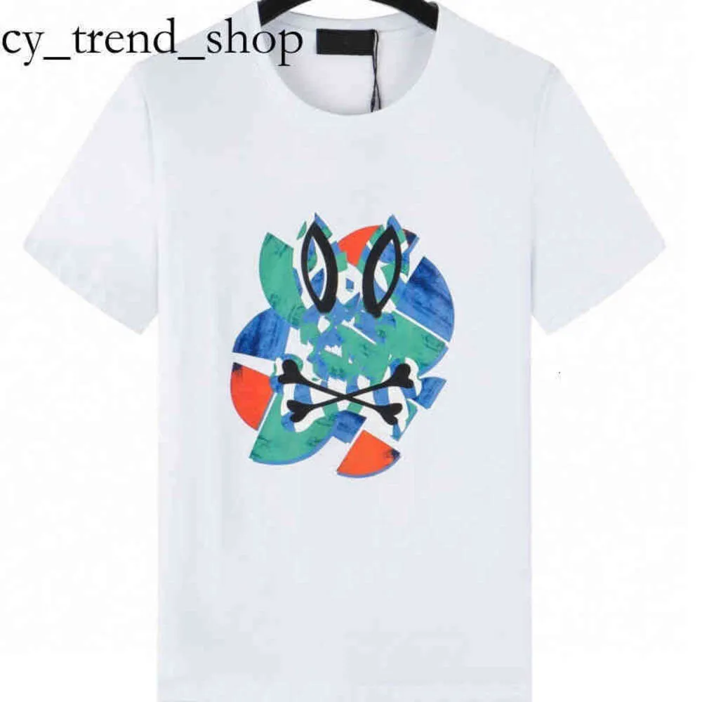 Kötü tavşan gömlek markası erkekler T-shirts kafatası tavşan desen üst pamuk o yaka kısa kollu tshirt baskı hayalet tavşan polo gömlek yaz tee lüks tasarımcısı Physcho Bunny 64