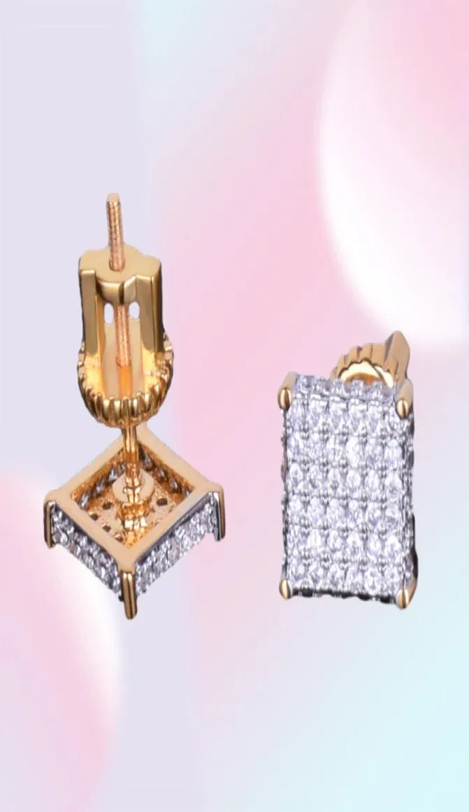 Earrings Jewelry Fashion Women Mens Earrings Hip Hop Diamond Stud Earings Iced Out Bling CZ Rock Punk Round Wedding Gift268N2739599