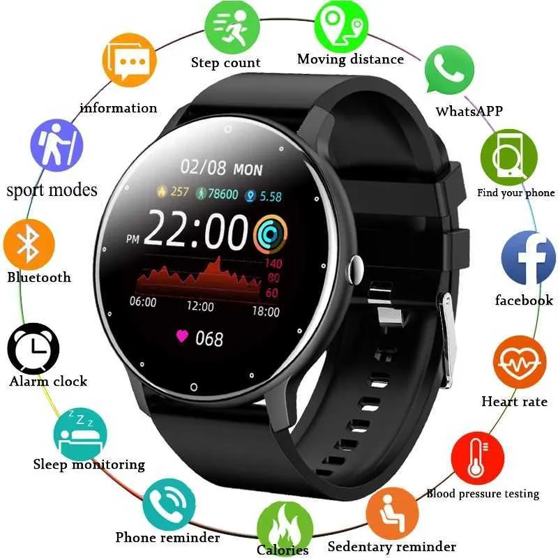 Smart Watches Lige New Smart Watch Men and Women Sports Watch Blood Pressure Sleep Monitoring Fitness Tracker Android iOS Pedometer Smartwatch