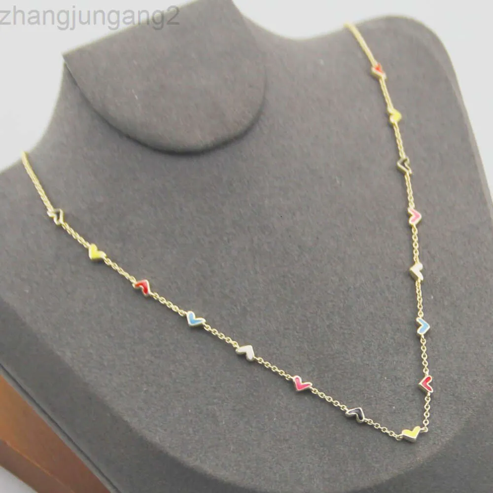 Designer kendrascott neclace smycken smycken hjärtformad flerfärgad glasyr kort halsband halskedja benben kedja