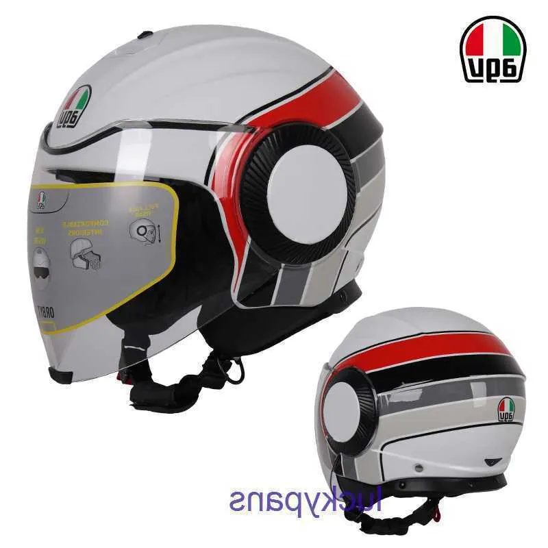 クォーターAGVモーターサイクルハーフヘルメットオルバイトサマーペダルライディング通気性デュアルレンズ男性と女性のランニングヘルメットYRM6