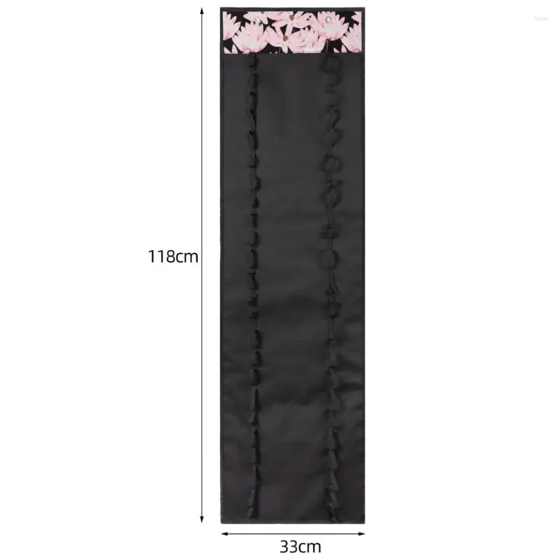 Sacs de rangement Noir Grand porte-rouleau mural 600D Oxford Tissu Organisateur Gain de place Accessoires pour la maison