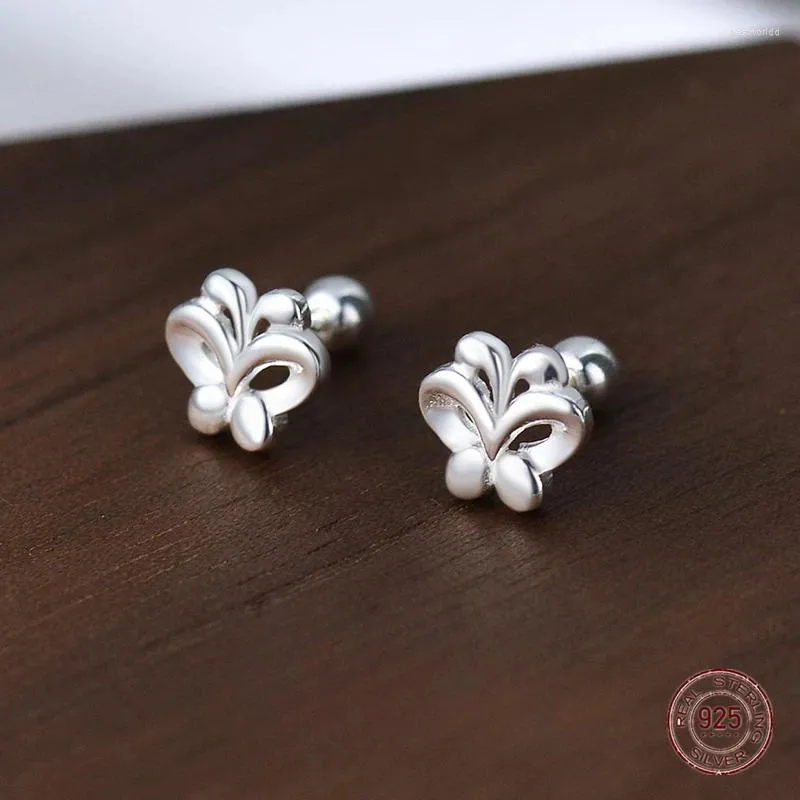 Brincos de parafuso prisioneiro 925 prata esterlina inseto borboleta para mulheres 2024 tendência coreano moda brinco piercing jóias aretes de mujer