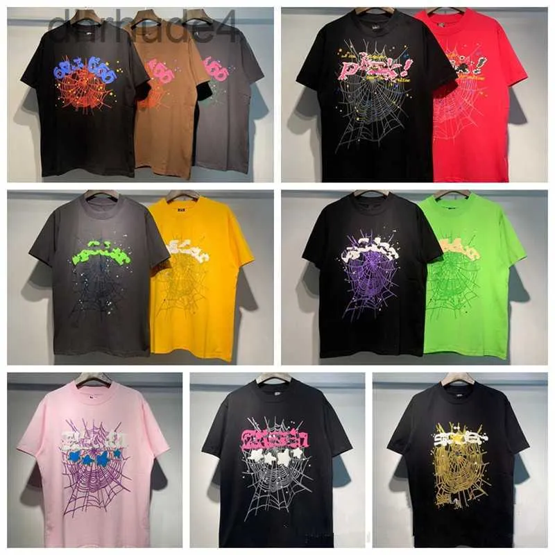 sp5der mens t shartsヨーロッパフランスヒップホップヤングサグスパイダーファッションメンズ555555半袖Tシャツ女性SP5ders服カジュアルコットンティーポロzdoe