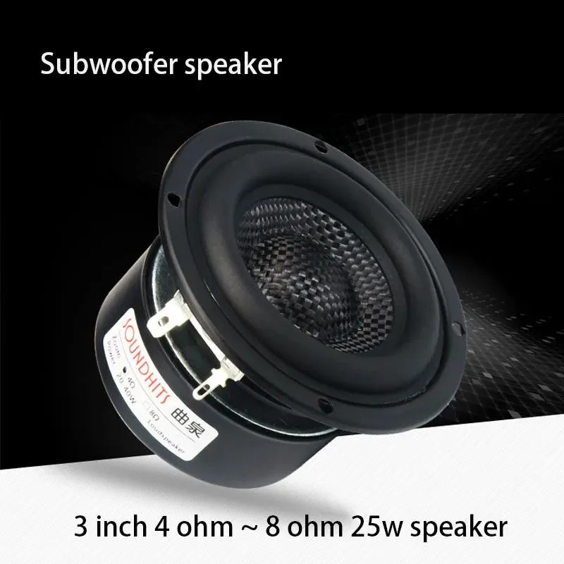 Speakers 25~40W 3 Inch Speaker Unit 4~8ohm Woofer Subwoofer Speaker Bass Hifi LoudSpeaker Unit Glass Fiber Woven Basin Low Frequency