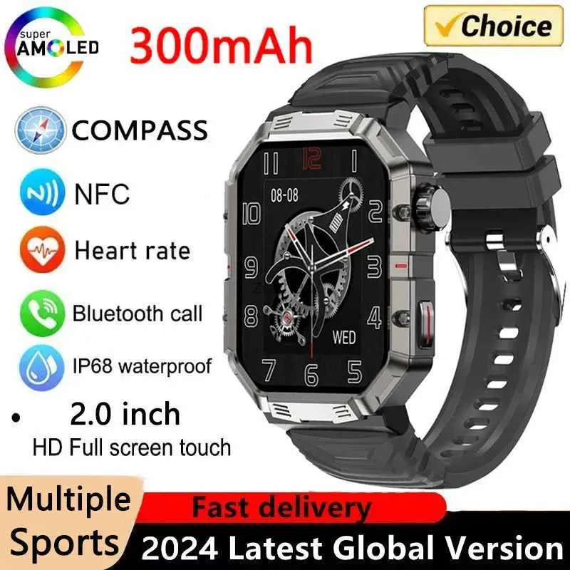 Orologi intelligenti GW55 Smart Watch Uomo Sport all'aria aperta Schermo grande da 2,02 pollici IP68 Bussola impermeabile Monitor della frequenza cardiaca Smartwatch