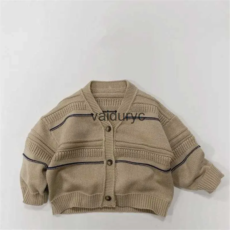 Jackets 2023 Autumn New ldren Long Sleeve Knit Cardigan Thick Warm Baby Girls Knitted Coat Cotton Boys Jacket Sweater Kids Clothes H240508