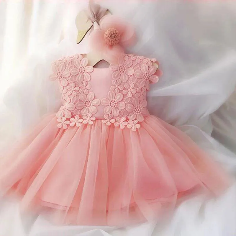 Shorts Baby Girl Kleidung Vestidos Infantil für Mädchen Prinzessin Spitze Tutu Säuglingsgeburtstagsfeier Abend Neugeborenes Kleid 3 6 Monate 1 Jahr