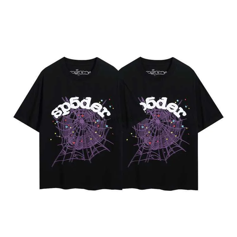 Spider Web Herr T-shirt Designer SP5DER Women's T Shirts Fashion 55555 Kort ärmar Youngthug Hip Hop Rap Star Unisex Street 47VU