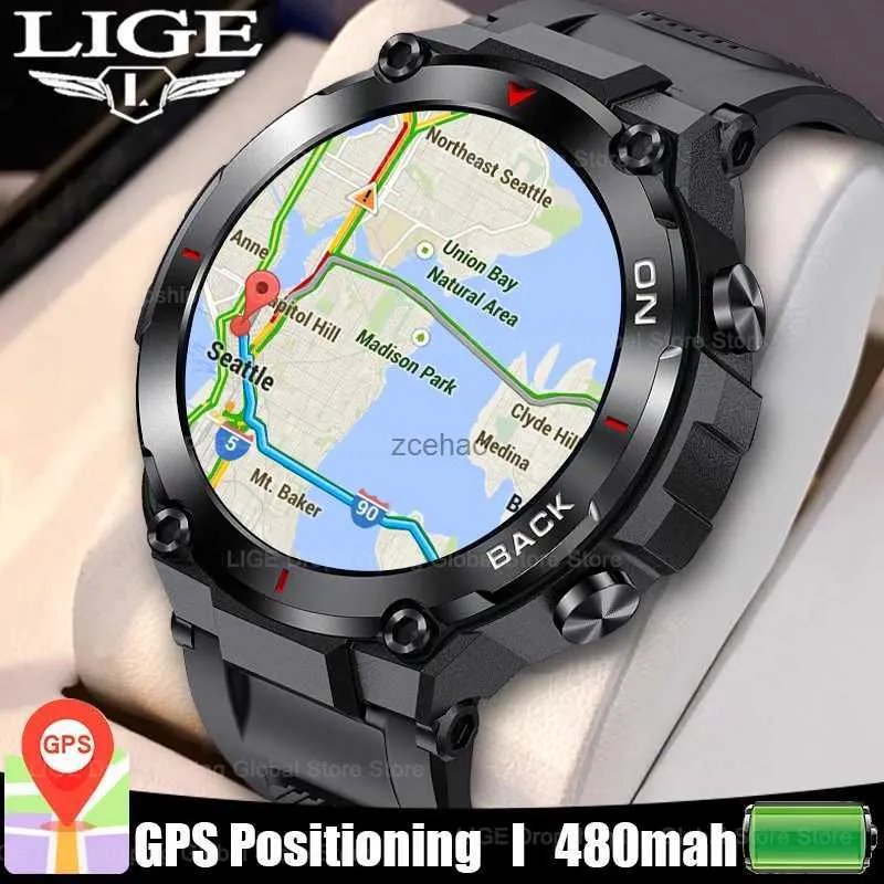 Orologi intelligenti Lige 2024 GPS Smart Watch Sport Fitness Bracciale Promemoria chiamate Frequenza cardiaca IP68 Smartwatch impermeabile per uomo Android IOS Orologio