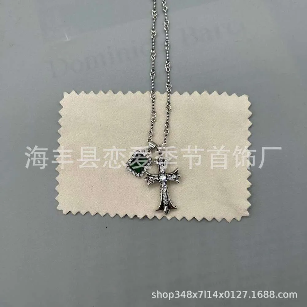 2024 Designer Brand Cross CH Necklace for Women Chromes Ancient Style Croquet Diamond Men Old Bamboo Chain Red Heart Classic Jewelry Pendant Neckchain X3W9