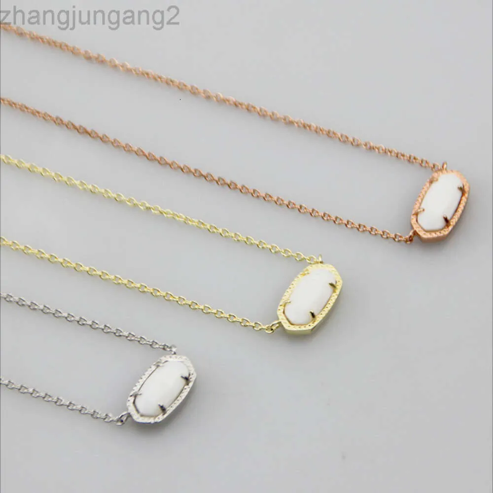 24SS Designer Kendras scotts Neclace Jewelry Instagram Simple Oval White Shell Pendant Short Necklace Neckchain Collar Chain