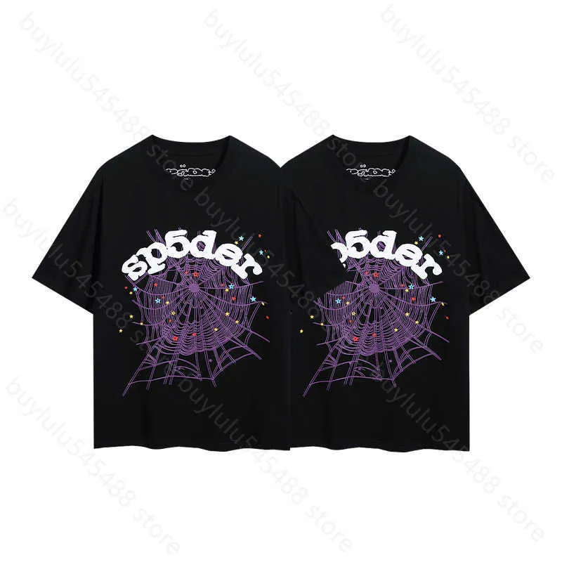 Wfwq Spider Web Herren T-Shirt Designer Sp5der Damen T-Shirts Mode 55555 Kurze Ärmel Youngthug Hip Hop Rap Star Unisex Street