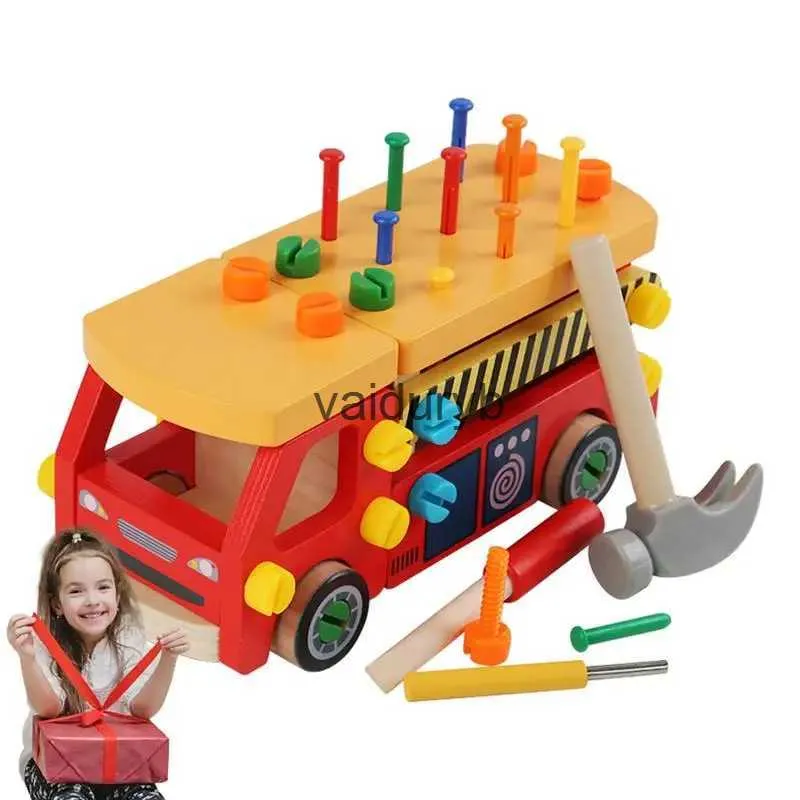 Verktyg Workshop Screwdriver Car Toy Toddler Tool Set Tood Toddler Fire Truck Toys Screw Demontering och montering Verktyg för byggblocksVaiduryB