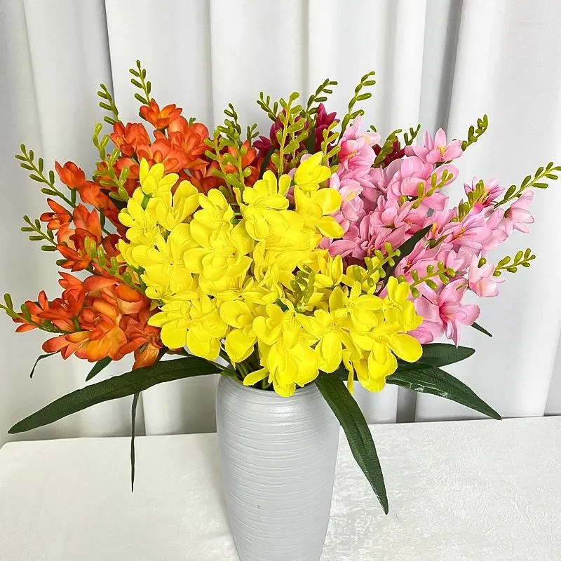 Dekoracyjne kwiaty symulowane orchidea sztuczne bukiet przyjęcie weselne wiele kolorów domowe dekoracje ogrodowe