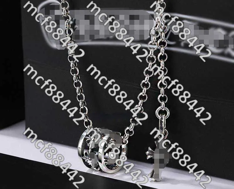 Necklace Fashion Trend Cross Small Waist Brand Japanese and Korean Couples Collarbone Chain Men's Women's Individual Pendant Thai Silver Sdnb