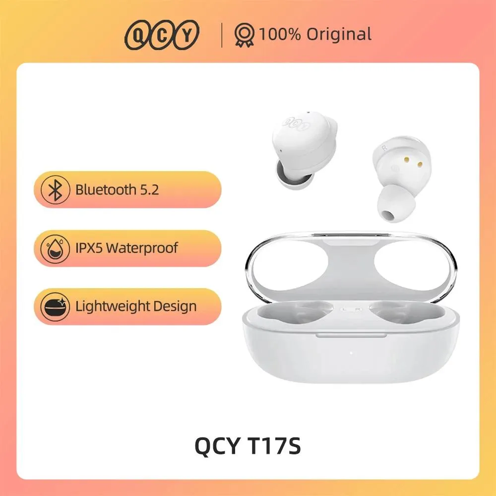 Écouteurs 100% Original QCY T17S Bluetooth écouteurs APTX Qualcomm Bluetooth 5.2 Écouteurs vocaux Contrôle tactile Contrôle des écouteurs