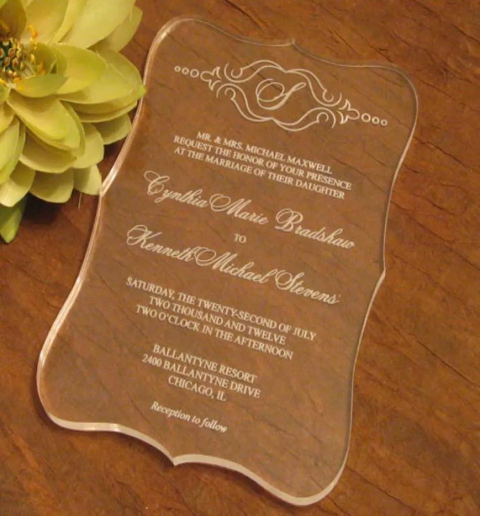 2016 Yüksek kaliteli akrilik açık düğün davetiyeleri Cardwedding InvitesAcrity Invittations Wilding Invittations2184265