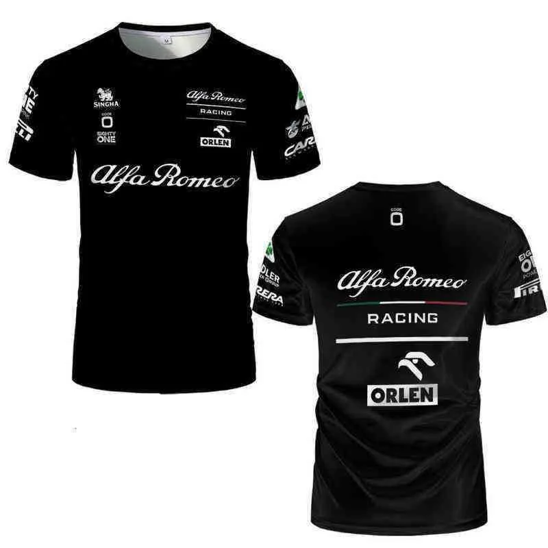 Alfa Romeo TシャツフォーミュラワンF1チームレーシングカー3Dプリントメンズ女性ファッションoネックキッズサマーティージャージー衣料9br8