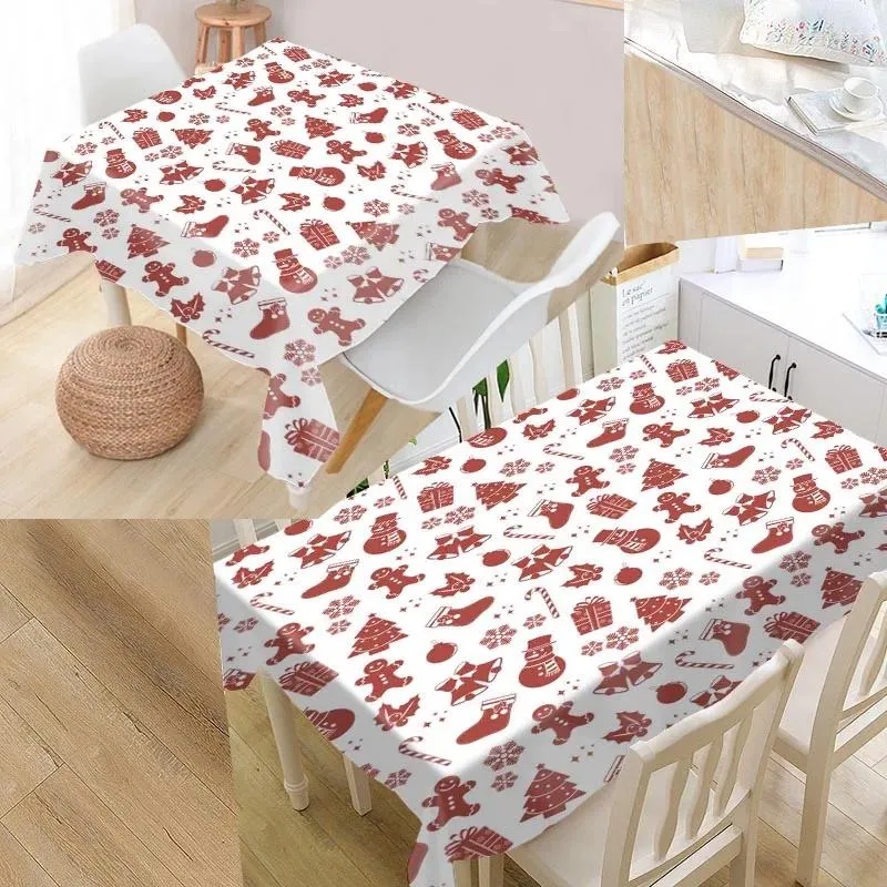 Pano de mesa personalizado padrão de natal capa oxford toalha de mesa à prova dwaterproof água pode lavar as toalhas de mesa para cozinha casamento el decoração