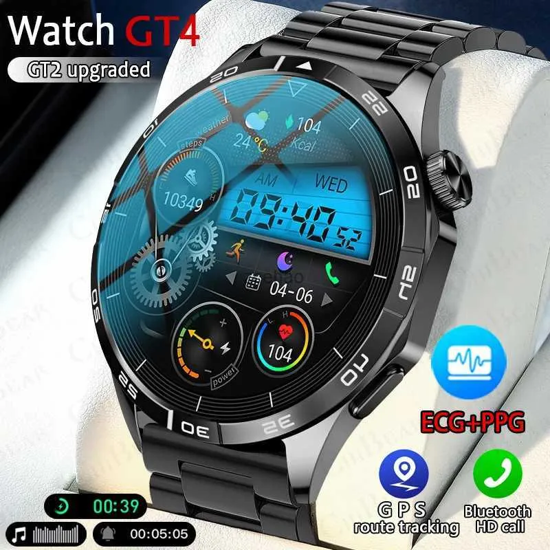Intelligente Uhren 2023 Neue Für Huawei Xiaomi GT4 Pro Smart Uhr Männer GPS Tracker AMOLED 466*466 HD Bildschirm EKG + PPG Bluetooth Anruf SmartWatch Mann