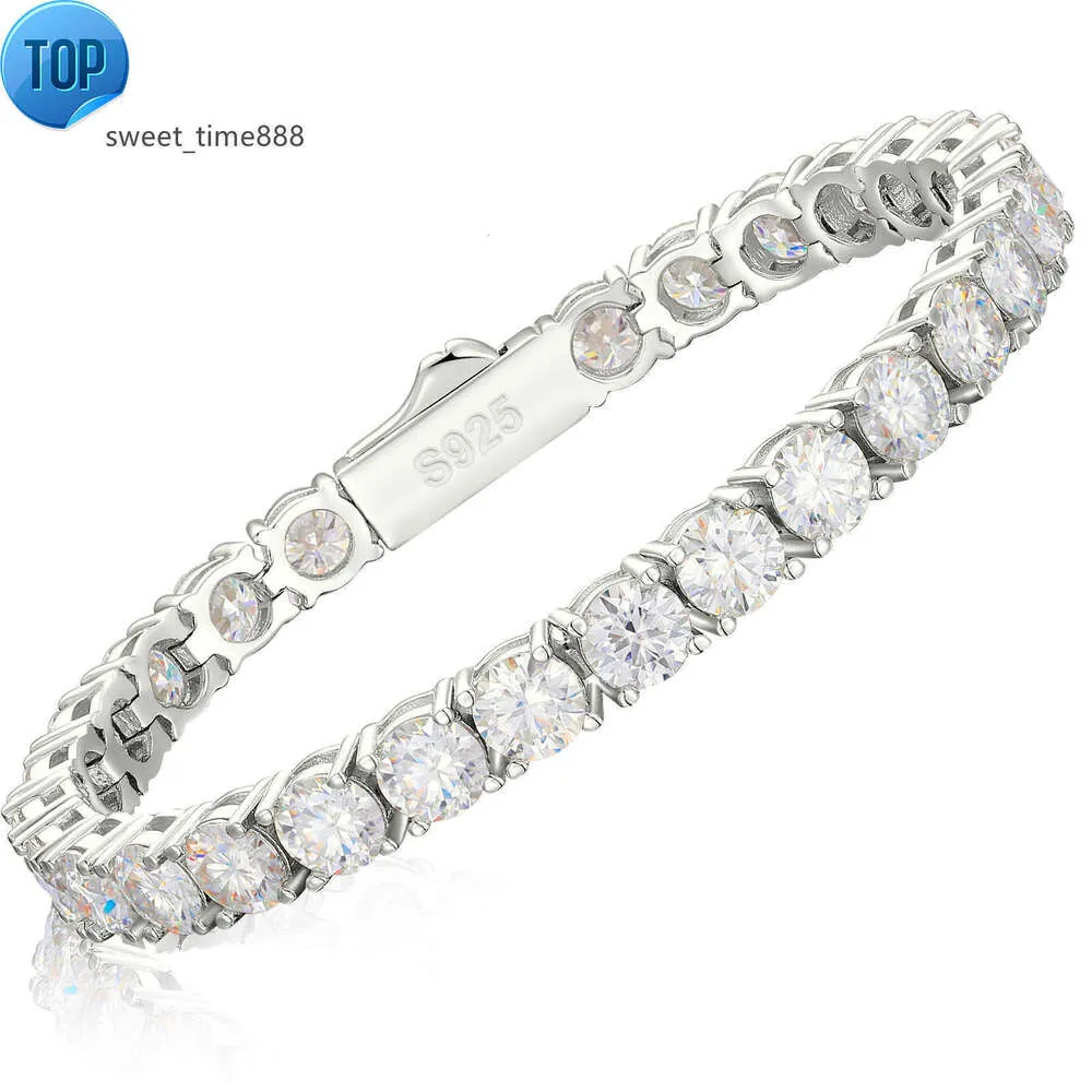 Bracelet de Tennis en argent Sterling 925 VVS Moissanite, 3mm-6mm, Test de diamant réussi, gravure gratuite, bijoux fins pour hommes et femmes