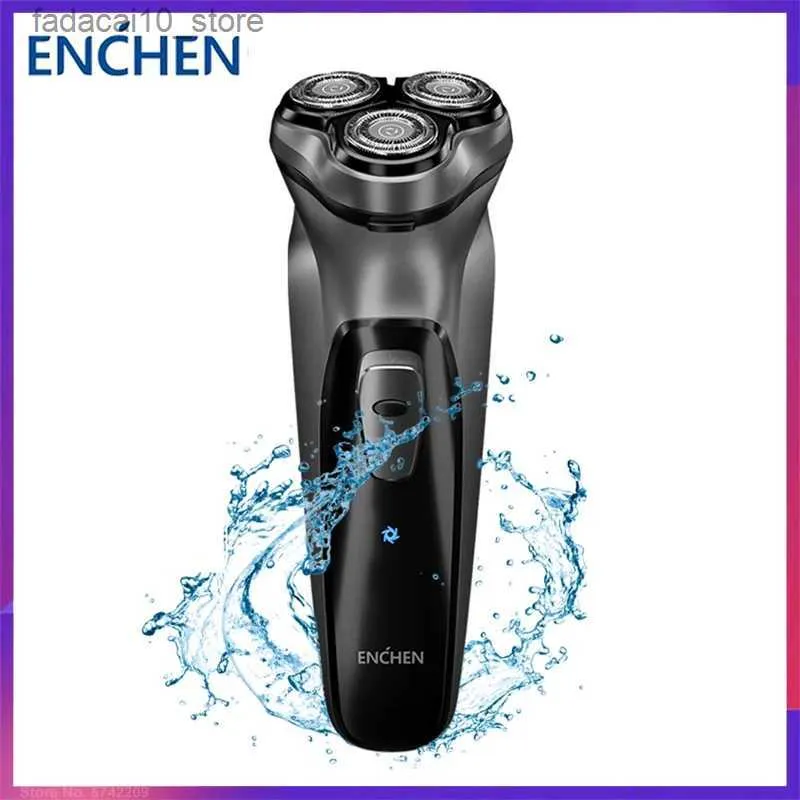 Barbeadores Elétricos Original Enchen Barbeador Elétrico BlackStone 3D Barbeador Elétrico Homens Lavável USB Recarregável Máquina de Barbear Barba Q240119